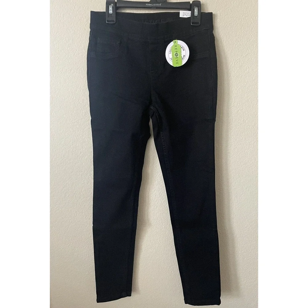 Justice Black Wash Stretchy Girls' Pull On Jean Leggings Jeggings Pants Size 10
